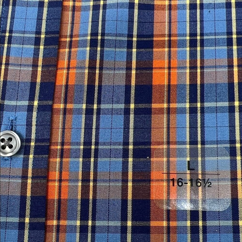 Club Room Slim Fit Long Sleeve Button Down - Blue/Orange - Large - NWT - Picture 3 of 4